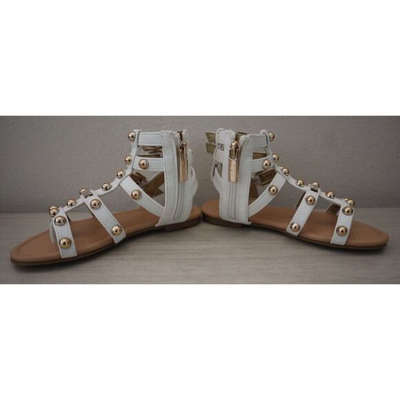 DKNY DKN878-5DD Girl's Sz 13 White/Gold Cassie Dome Gladiator Sandals - Picture 8 of 13